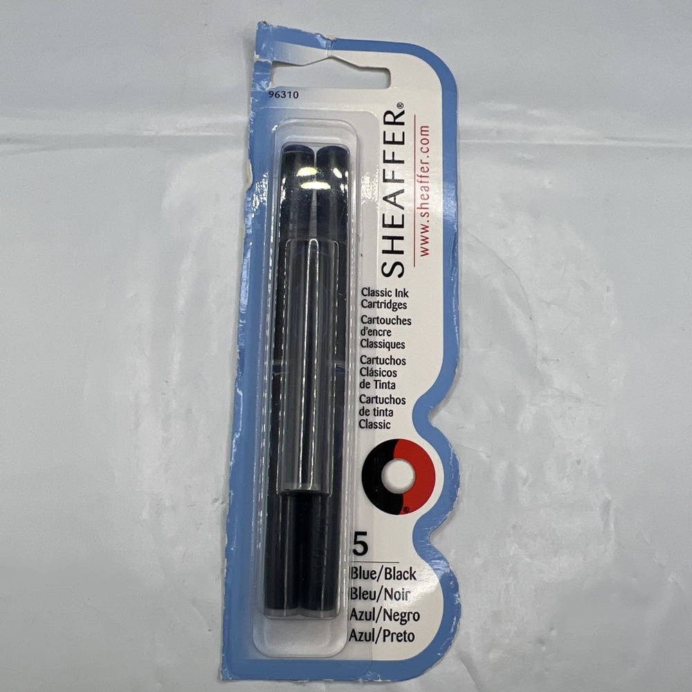 Sheaffer Classic Fountain Pen Ink Cartridges Blue Black 5 Pack 96310 New Sealed